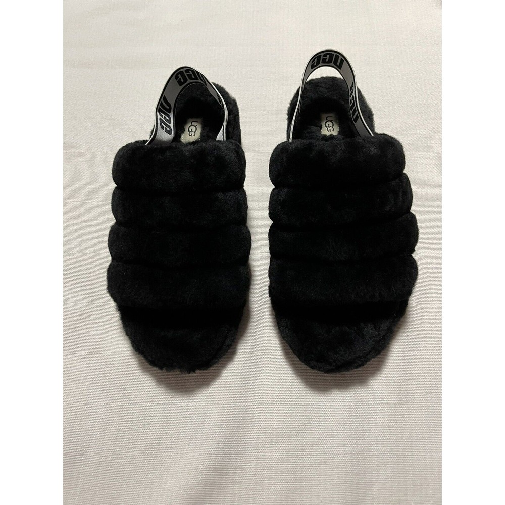 UGG Fluff Yeah Slide Women's Slipper - Black - US Size 10 - Picture 2 of 13